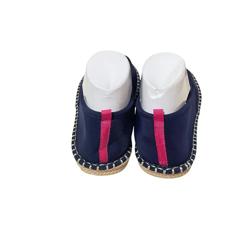 Lands’ End Women's Espadrille Beach and Water Shoes Size 8.5 Navy Blue Neoprene